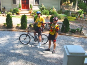 My sons-in-law Bob and Joe after an Asheville ride