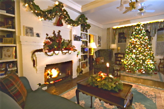 Living Room dressed for the Holidays